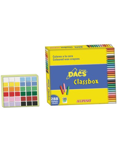 Lapices cera dacs classbox caja de 288 unidades 12 colores surtidos