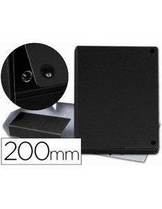 Carpeta proyectos pardo folio lomo 200 mm carton forrado negro con broche