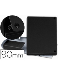 Carpeta proyectos pardo folio lomo 90 mm carton forrado negro con broche