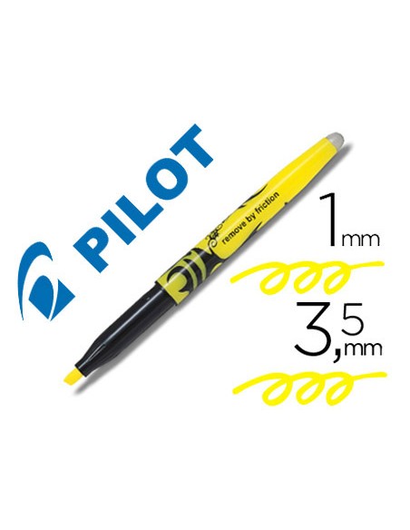 Rotulador pilot frixion light fluorescente borrable punta defibra color amarillo