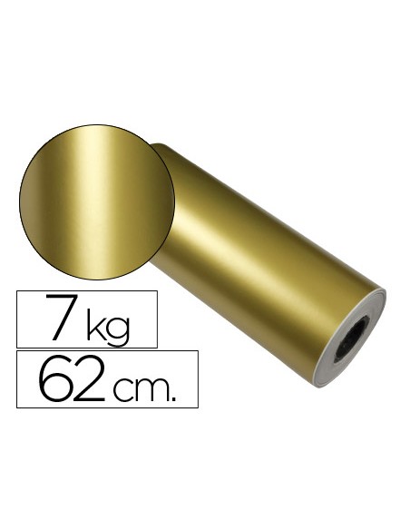 Papel de regalo verjurado star oro bobina 62 cm 7 kg
