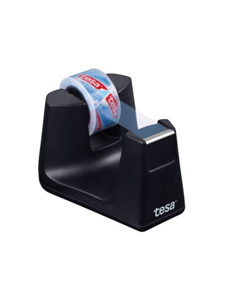 Portarrollo sobremesa tesa plastico easy cut smat para cintas de 33 mt color negro