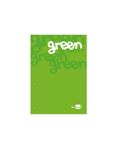 Bloc encolado liderpapel cuadro 5 mm verde a4 natural 100 hojas 100 g m2