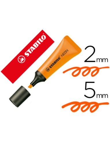 Rotulador stabilo fluorescente 72 naranja neon