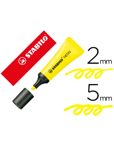 Rotulador stabilo fluorescente 72 amarillo neon