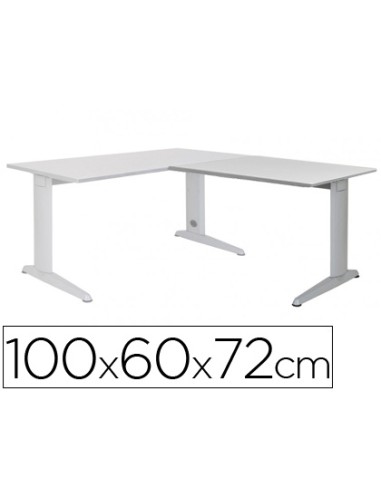 Ala para mesa rocada serie metal 60x 100 cm derecha o izquierda acabado ac02 aluminio gris