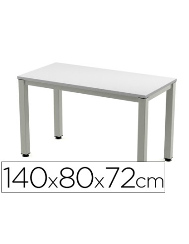 Mesa de oficina rocada executive 2001ad02 aluminio gris 140x80cm
