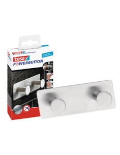 Perchero adhesivo tesa powerboton doble carga maxima 12 kg 40x82x122 mm