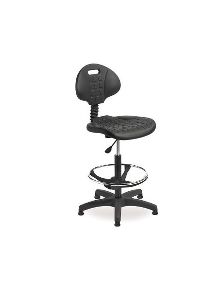 Taburete con respaldo rocada regulable en altura con asiento y respaldo en polimero con tacos Taburete con respaldo rocada regulable en altura con asiento y respaldo en polimero con tacos