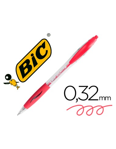 Boligrafo bic atlantis rojo retractil tinta aceite punta de 1 mm