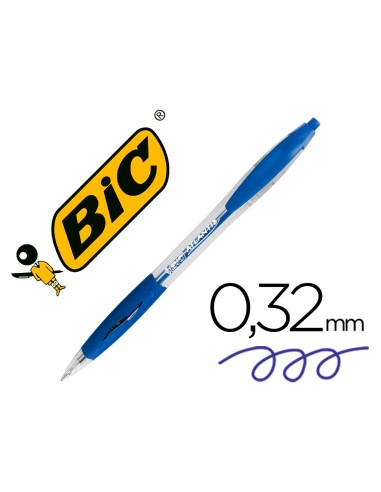 Boligrafo bic atlantis azul retractil tinta aceite punta de 1 mm