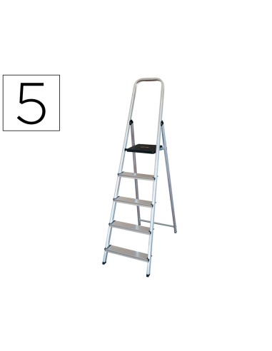 Escalera q connect de aluminio 5 peldanos 1062x483x1675 mm peso maximo 150 kg en 131