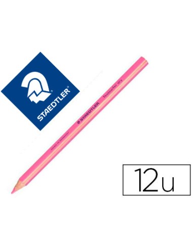 Lapices fluorescente staedtler triangular top star rosa caja de 12 unidades