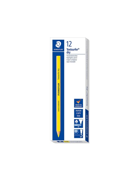 Lapices fluorescente staedtler triangular top star amarillo caja de 12 unidades