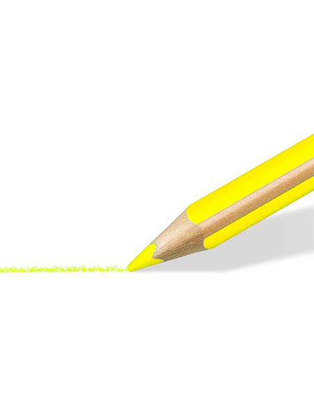 Lapices fluorescente staedtler triangular top star amarillo caja de 12 unidades