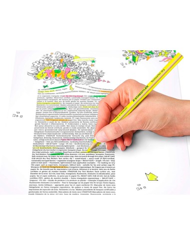 Lapices fluorescente staedtler triangular top star amarillo caja de 12 unidades