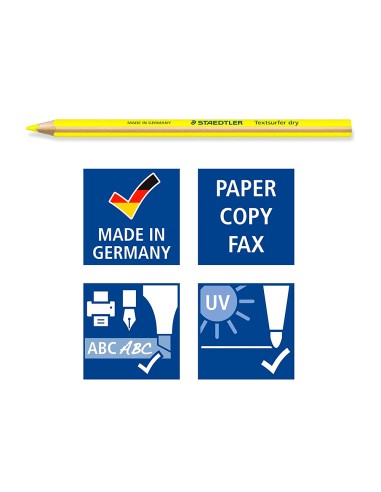 Lapices fluorescente staedtler triangular top star amarillo caja de 12 unidades
