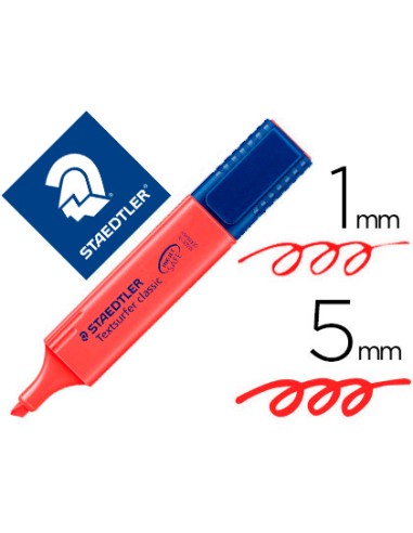 Rotulador staedtler textsurfer classic 364 fluorescente rojo