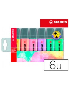 Rotulador stabilo boss pastel fluorescente 70 estuche de 6 unidades surtidas