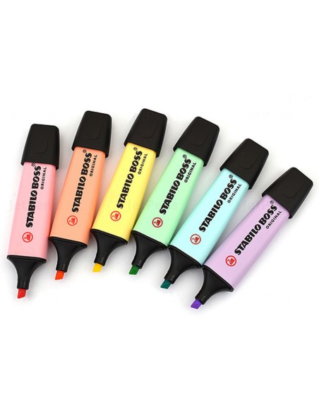 Rotulador stabilo boss pastel fluorescente 70 estuche de 6 unidades surtidas