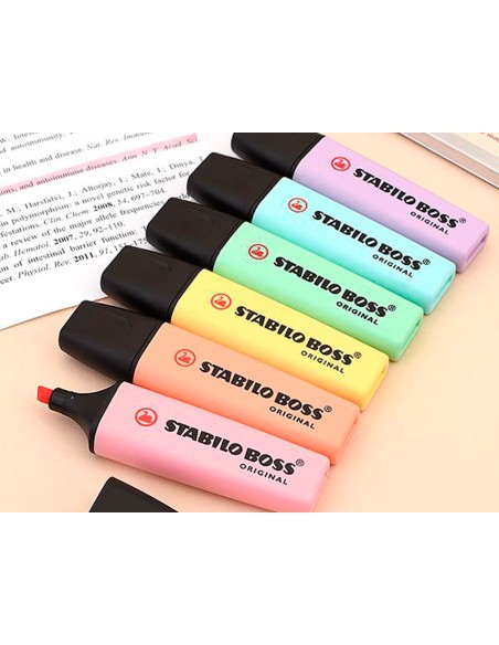 Rotulador stabilo boss pastel fluorescente 70 estuche de 6 unidades surtidas