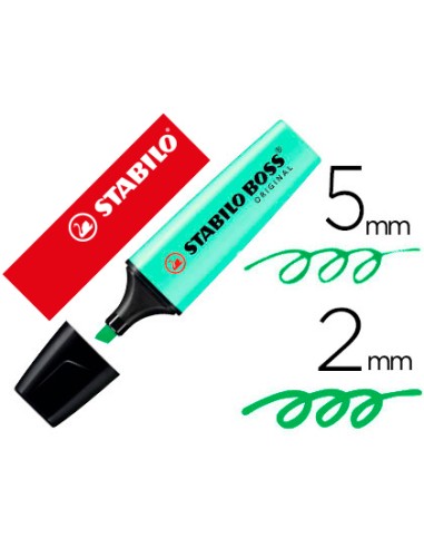 Rotulador stabilo boss pastel fluorescente 70 pizca de menta