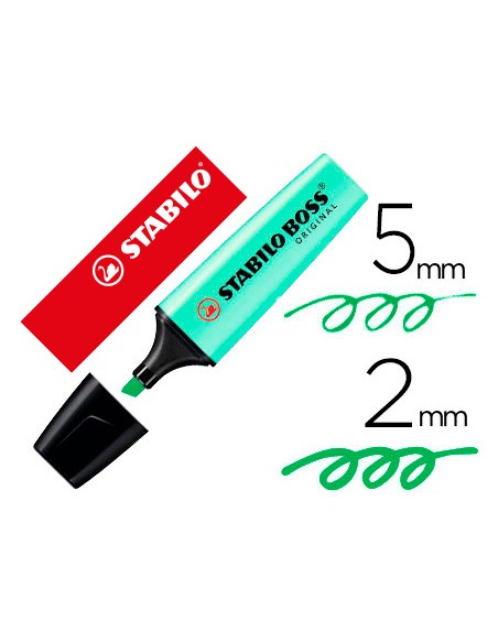 Rotulador stabilo boss pastel fluorescente 70 pizca de menta