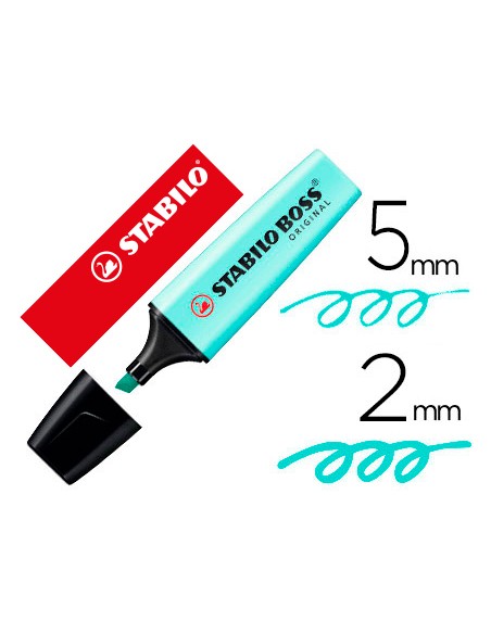 Rotulador stabilo boss pastel fluorescente 70 toque de turquesa