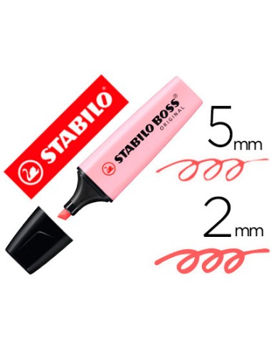 Rotulador stabilo boss pastel fluorescente 70 rubor rosa