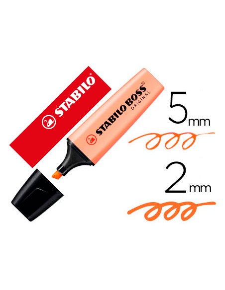 Rotulador stabilo boss pastel fluorescente 70 melocoton sedoso