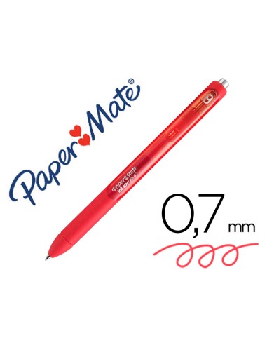 Boligrafo paper mate inkjoy retractil gel pen trazo 07 mm rojo