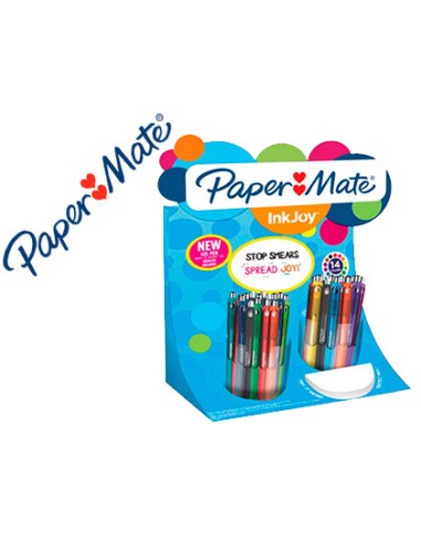Boligrafo paper mate inkjoy retractil gel pen trazo 07 mm expositor de 60 unidades colores surtidos