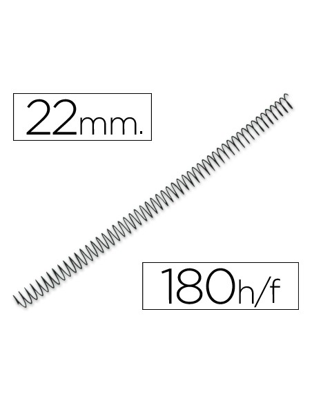 Espiral metalico q connect 64 5 1 22mm 12mm caja de 100 unidades