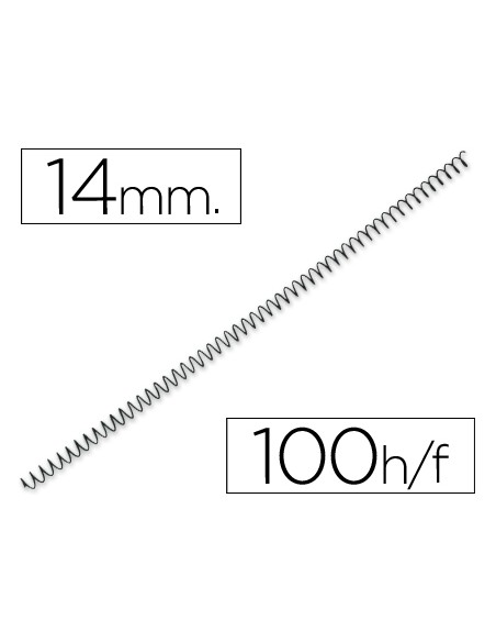 Espiral metalico q connect 64 5 1 14 mm 1mm caja de 100 unidades