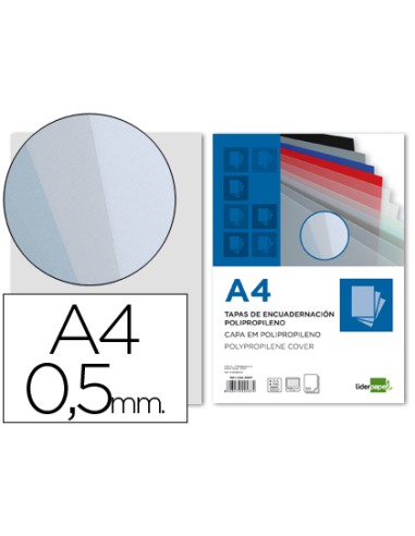 Tapa encuadernacion liderpapel polipropileno a4 05mm ahumada paquete de 100 unidades