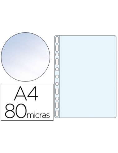 Funda multitaladro esselte din a4 polipropileno 80 mc 11 taladros cristal caja de 100 unidades