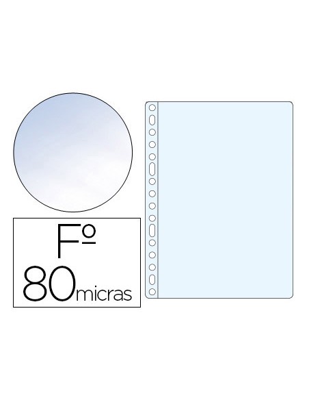 Funda multitaladro esselte folio polipropileno 80 mc cristal caja de 100 unidades