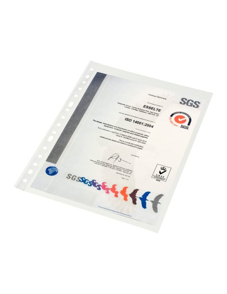 Funda multitaladro esselte din a4 polipropileno 80 mc 16 taladros piel de naranja caja de 100 unidades