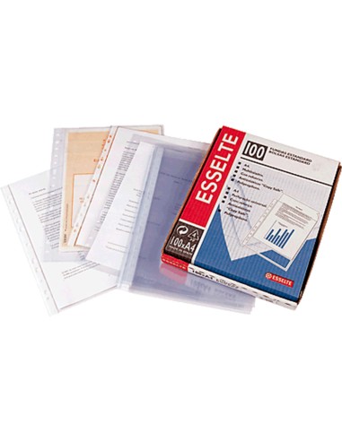 Funda multitaladro esselte folio polipropileno 80 mc 16 taladros piel de naranja caja de 100 unidades