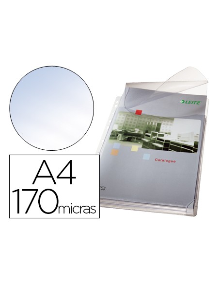 Funda multitaladro esselte din a4 pvc 170 mc con fuelle y solapa superior capacidad 200 hojas pack de 5 unidades