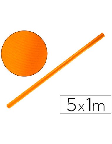 Papel kraft liderpapel naranja fuerte rollo 5x1 mt