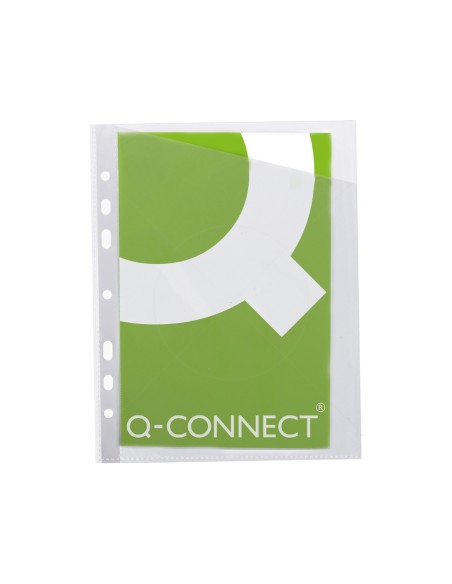 Funda q connect corte oblicuo 290x195 mm cristal 4 taladros pvc 90 mc caja de 100 unidades