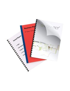 Tapa de encuadernacion q connect pvc din a4 incolora 250 mc caja de 100 unidades