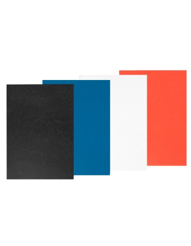 Tapa de encuadernacion q connect carton din a4 azul simil piel 250 gr caja de 100 unidades