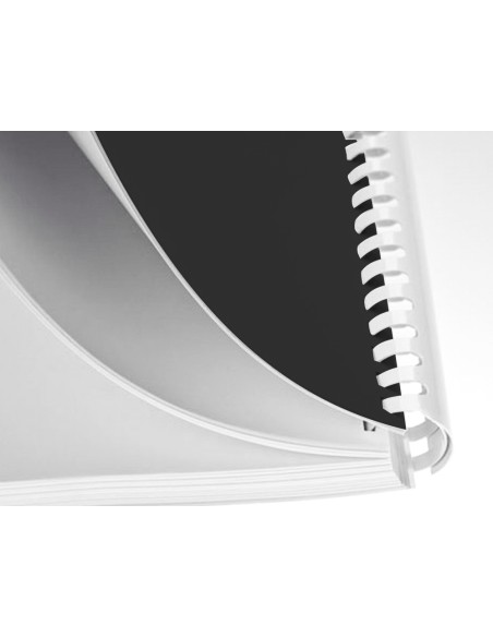 Canutillo q connect redondo 25 mm plastico blanco capacidad 225 hojas caja de 50 unidades