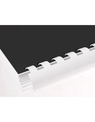 Canutillo q connect redondo 18 mm plastico blanco capacidad 160 hojas caja de 50 unidades