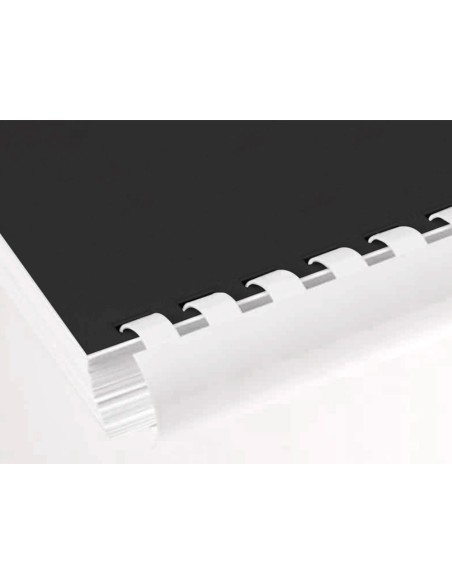 Canutillo q connect redondo 16 mm plastico blanco capacidad 145 hojas caja de 50 unidades