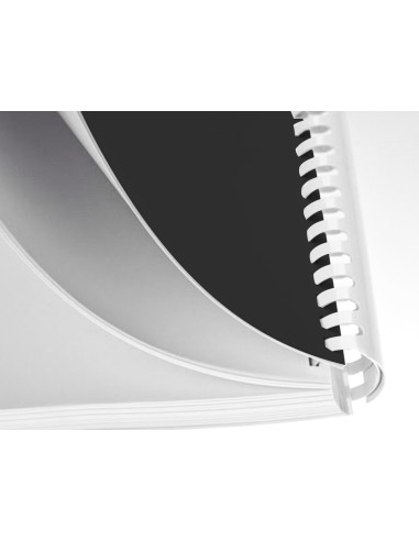 Canutillo q connect redondo 14 mm plastico blanco capacidad 130 hojas caja de 100 unidades