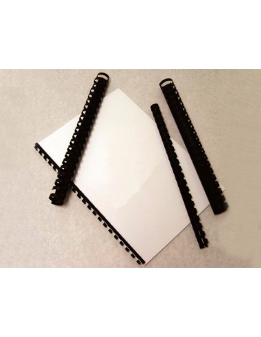 Canutillo q connect redondo 12 mm plastico negro capacidad 102 hojas caja de 100 unidades