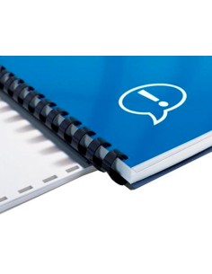 Canutillo q connect redondo 10 mm plastico negro capacidad 95 hojas caja de 100 unidades